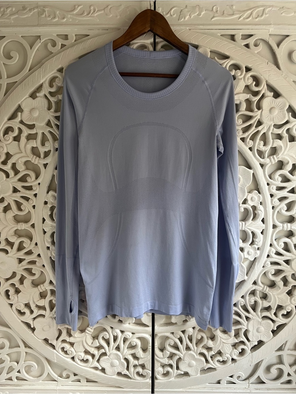 Lululemon Swiftly Tech Long Sleeve Crew Periwinkle Lavender Thumbhole Top